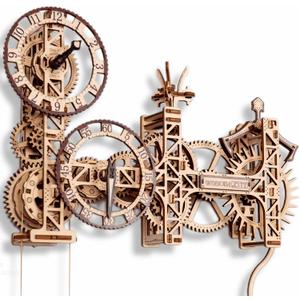 WOODEN.CITY Steampunk Wall Clock  3D Wooden Clock Puzzle for Adults & Teens, Mechanical Pendulum Clock Building Kit with 257 Pieces