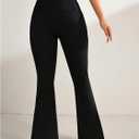 SHENHE Women's High Waist Flared Pants Sports Leggings Bootcut Workout Yoga Pants (Black, L)