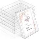 Sintuff 100 Pcs Clear Card Box Greeting Card Storage Boxes Clear Plastic Card Box for Greeting Cards 5.39 x 7.36 x 1 Inches Photo Storage Box Rectangle Small Boxes for Favors