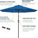 10FT Patio Umbrella, Outdoor Umbrella with Push Button Tilt and Crank, 8 Sturdy Ribs, UV Protection & Waterproof Market Umbrella for Pool, Backyard, Beach,Deck (Royal blue), 120 inches