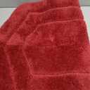 COSY HOMEER Extra Thick Bath Rugs Sets for Bathroom - Anti-Slip Bath Linen Sets Mats Soft Plush Shaggy 100% Strong Polyester Bedroom Water Absorbent (Red, 24x36 -Inches)