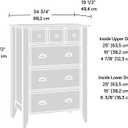 Sauder Shoal Creek Bedroom 4-Drawer Chest, in Soft White finish, 18.6"D x 34.8"W x 42.6"H