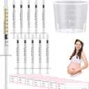 Trelaco Colostrum Collector Kit Include Sterile Sealed Breast Milk Syringes with Caps, No Needle Colostrum Syringes Stickers 1 Measuring Cup Harvesting Collection for Breastmilk (50 Sets,1 ml)