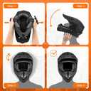 OUMURS Adult ATV Dirt Bike Helmet with Goggles Gloves & Mask Adjustable Sun Visor Motorcycle Adults Helmet Off-Road Motocross Downhill Moped MX for Unisex-Adult-Matte Black, M