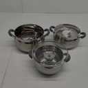 Daniks Classic 6-Piece Stainless Steel Induction Cookware Set  Dishwasher Safe Pots with Lids, Measuring Scale, Silver