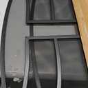 Lizh Metalwork 3 Panels Fireplace Screen with Arch Frame Simple Design 48"(L) x 29"(H),Black