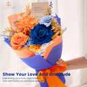 TINGE TIME Preserved Flowers Bouquet, Orange & Navy Blue Roses Gift Bouquet, Eternal Roses Bouquet for Wedding, Table Centerpieces, Mothers Day, Birthday Gifts, Anniversary, Graduation