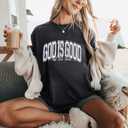 God is Good Shirt Christian Shirts for Women Oversized Jesus Religious Gift Tops Bible Verse Inspirational Tee (Gray, M)