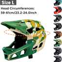 Lixada Adult Bike Helmet, Full Face Mountain Bike Helmet Lightweight Bicycle Helmet with Pads & Visor, Comfort Cycling Helmet Racing Downhill MTB Helmet for Men Women, Large