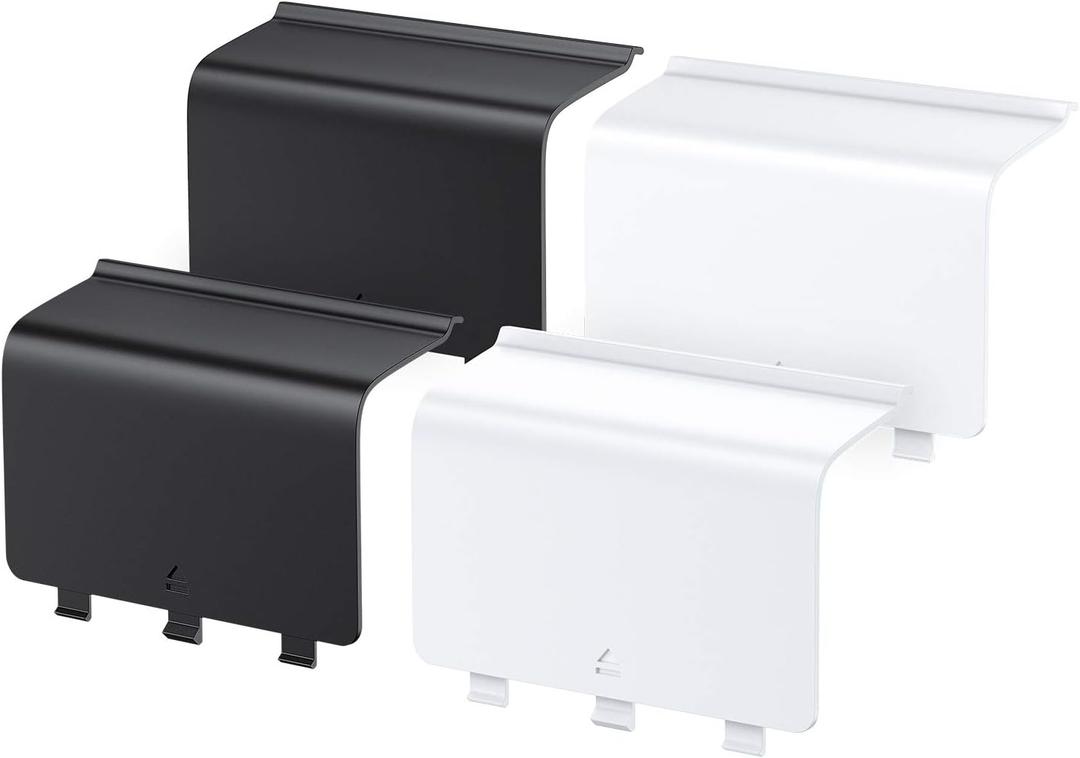 4 Pack Battery Back Cover for Xbox One/One S/One X Controller [NOT for Xbox Series X/S], Avorast Replacement Battery Back Shell Covers Compatible with Xbox One, One S, One X Controllers (Black&White)