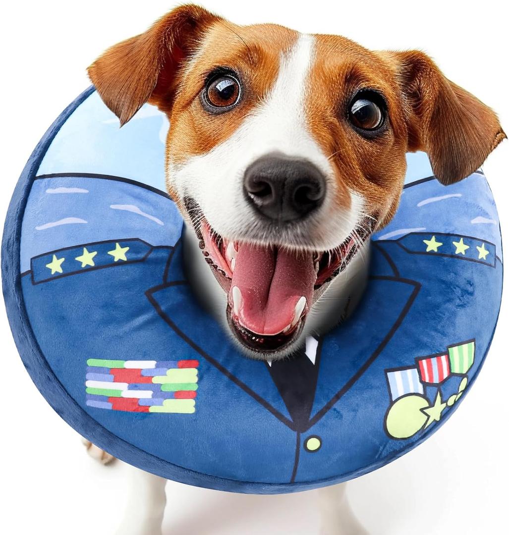 Soft Dog Cone Alternative - Adjustable Recovery Collar for Post-Surgery, Neck Donut E-Collar for Small Medium Large Dogs, Comfy Elizabethan Substitute (L (12.5"-18"))