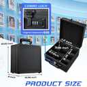 Card Storage Box for 3" x 4" 35pt Toploaders, Sports Cards Case with Lock, Trading Card Storage Box Holds 390 Top Loaders or 99 Magnetic Holders, Card Collection Box for Collectors