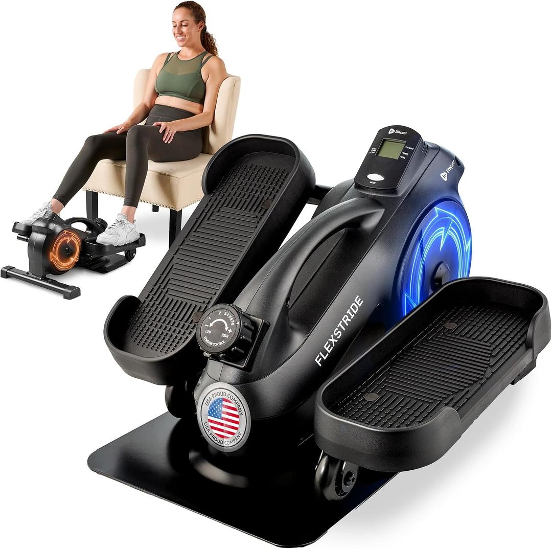 Lifepro Portable Under Desk Elliptical Exercise Machine - Motorized Pedal Exerciser for Home Workouts, Muscle Toning, Energy Boost - Mini Foot & Leg Exerciser with Fitness App