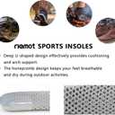 2 x riemot Men's Shoe Insoles Breathable Honeycomb Sport Shoe Insoles Cushioning Shoe Inserts Replacement Innersoles for Water Shoes Sneakers Work Shoes Grey US9/ EU42