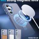 HuwaiH Magnetic Stand for Samsung Galaxy S24 Case, Military-Grade Protection, Anti-Fingerprint Anti-Scratch Translucent Matte Phone case for Samsung Galaxy S24(Light Blue)