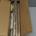 Warm Gold Curtain Rods for Windows 16 to 150 Inch, 1 Inch Diameter Blackout Curtain Rod with Aluminum Cylinder Finials and Full Surround Brackets, Window Curtain Rod for Wall and Ceiling Mount