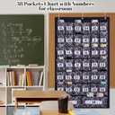 Colarr 38 Composition Pocket Chart for Classroom with Number, Oxford Fabric
