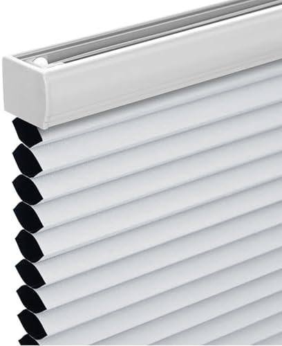 Changshade Cordless Cellular Shades,Blackout Honeycomb Shades for Windows,Pull Down Pleated Blinds,Easy to Install for Indoor Windows and French Doors,White(Blackout),32" w x 50" h