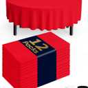 Pureegg Plastic Table Cloth Disposable 12 Pack, 84'' Round Table Cloths, Valentines Day, Thanksgiving, Christmas Decorations, Fall Tablecloths, Round, Plastic Cover, Leakproof & Sturdy, Red