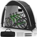 Bike Storage Tent Outdoor - Upgraded Portable Bicycle Storage Sheds with 210D Oxford Fabric PU5000 Waterproof for 2-3 Bikes, Bike Tent/Bike Shed/Bike Cover for Motorcycle, Garden Tools, etc