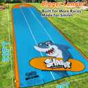 Spring Water Slip and Water Slide for Kids Backyard, 22ft*3 Racing Lanes Slip Water Slides with Sprinkler for Age 5-8 8-12, Summer Outdoor Water Toy with 3 Inflatable Bodyboards, 22ft-Triple Lane