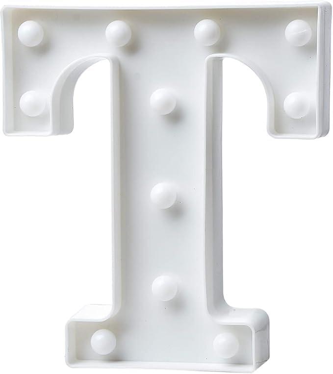 VintageLED Letter Lights, Alphabet Marquee Letters Sign LED Marquee Number Lights Sign for Night Light,Christmas Lamp Home Bar Initials Decor (T)