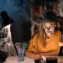 Funrous 20 Pcs Witch Favors Broom Pink and Green Pens Bulk Princess Ballpoint Pencils for Christmas Holiday Birthday Shower Music Themed Supplies Decorations Gifts