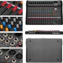 Depensheng DX12 DJ Sound Controller Interface w/USB Drive for Computer Recording 12-Channel Studio Audio Mixer - XLR Microphone Jack, 48V Power, RCA Input/Output for Professional and Beginners