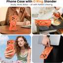 Case for iPhone 17 pro, with Invisible Magnetic Stand, Mil-Grade Drop Protection, Non-Slip, Anti Fingerprint Anti Scratch, Shockproof Matte Phone Case (Orange)