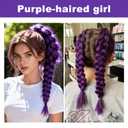 Long Purple Braiding Hair Pre Stretched Synthetic Braiding hair Extensions for Braids, Braiding Hair Extensions for Stage Party Christmas Costume Cosplay (Purple)