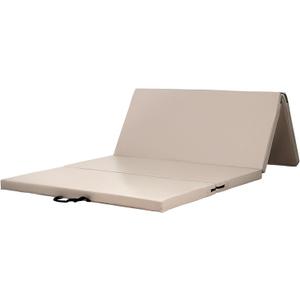 Gymnastics Mat Folding Stretch Mats 71"x39"x2" Exercise Muscle Training Children Play Horizontal Bar Mat Yoga Sports Soundproof Home Use (Greige/4-fold)