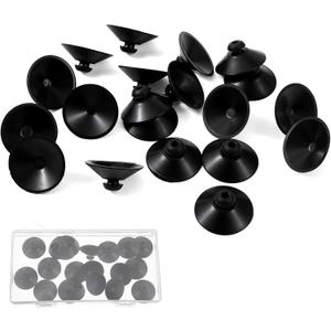 20PCS Aquarium Suction Cups,28mm Rubber Suction Cups for Aquarium,Fish Tank Suctions Cup,Suitable for Fish Tank Pump Aeration Device, Overhead Line Pipe Finishing Decoration, Black