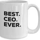SpreadPassion CEO Mug - Coffee Cup - Funny Best CEO Ever - CEO Gifts - For Funny Present Christmas Birthday Women Men, 15 Ounces
