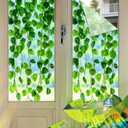 2 x Stained Glass Window Film Spring Vine Pattern Window Privacy Film Sticker 17.7x39.3 inch Home Decorative Cling Sun Blocking Decor for Home Office Glass Partitions