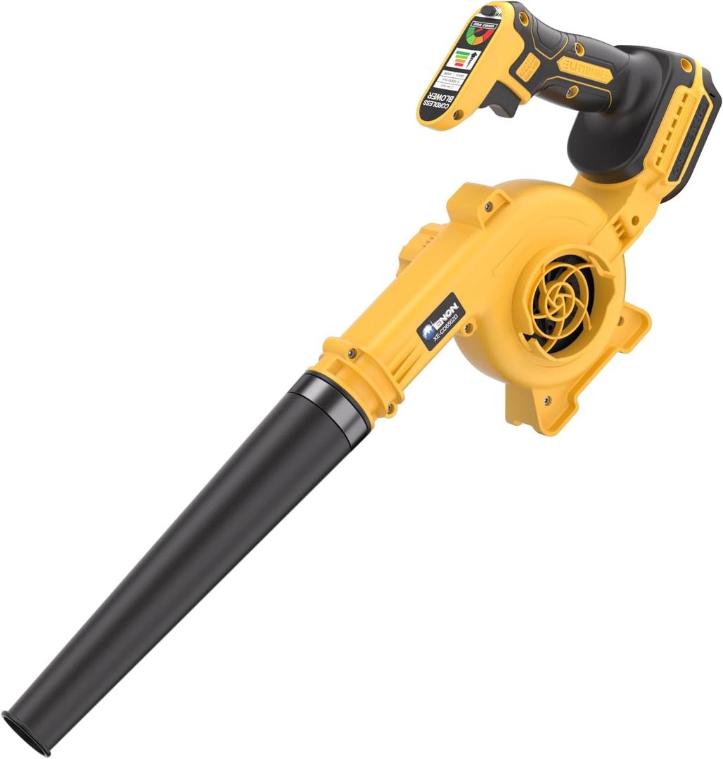20V Cordless Leaf Blower - 4-Speed Electric Blower, Lightweight for Quick Yard Cleanup, Patio, Driveway & Dust Removal - Complete Lawn Care Blower Kit(Only Tool,Yellow)
