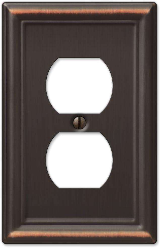 Amerelle 149DDB Chelsea Wallplate, 1 Duplex, Steel, Aged Bronze, 1-Pack