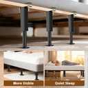 Bed Support Legs, 6PCS Replacement Adjustable Bed Risers, 7.3-12 in Heavy Duty Metal Furniture Feet with Non-Slip Rubber Base for King Queen Slats, Couch, Table, Sofa