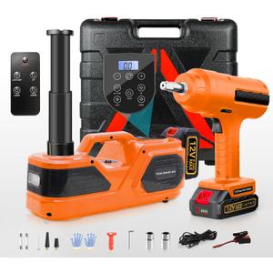E-HEELP Cordless Electric Car Jack Kit 5 Ton with Battery, Pump and Wrench