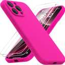 FlyReal Magnetic for iPhone 16 Pro Case, Compatible with MagSafe, (Integrated Silicone Camera Control Button) (Camera Protection) + Screen Protectors, Microfiber Lining Case 6.3", Hot Pink