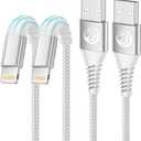 iPhone Charger [Apple MFi Certified] 2Pack 10FT Long Lightning Cable Fast Charging Nylon Braided USB Cable iPhone Charger Cord Compatible with iPhone 14 13 12 11 Pro Max XR XS X 8 7 6 Plus SE, iPad (White)