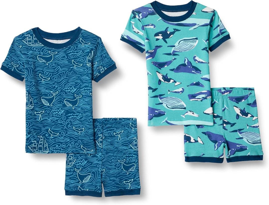 Amazon Essentials Babies, Toddlers and Boys' Snug-Fit Cotton Pajama Set, Multipacks