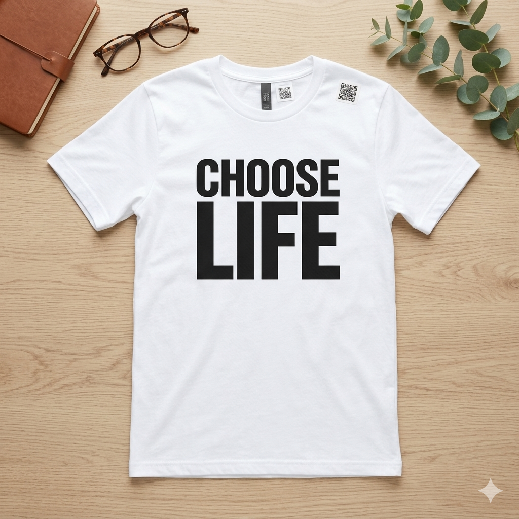Choose Life TShirt (White, Small)