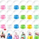 Mifoci 24 Pcs 4 Inch Empty Snow Globe Clear Fillable Water Globe with Screw Off Cap Empty Valentines Day Plastic Snow Case for DIY Crafts Home Decoration Display Plant