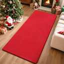 Przemy Washable Runner Rug for Bedroom Living Room, 2x6 Feet Red Memory Foam Rug, Super Soft Modern Indoor Runner Carpet for Hallway Bedside Kids Room Girls Boys Dorm Nursery Decor