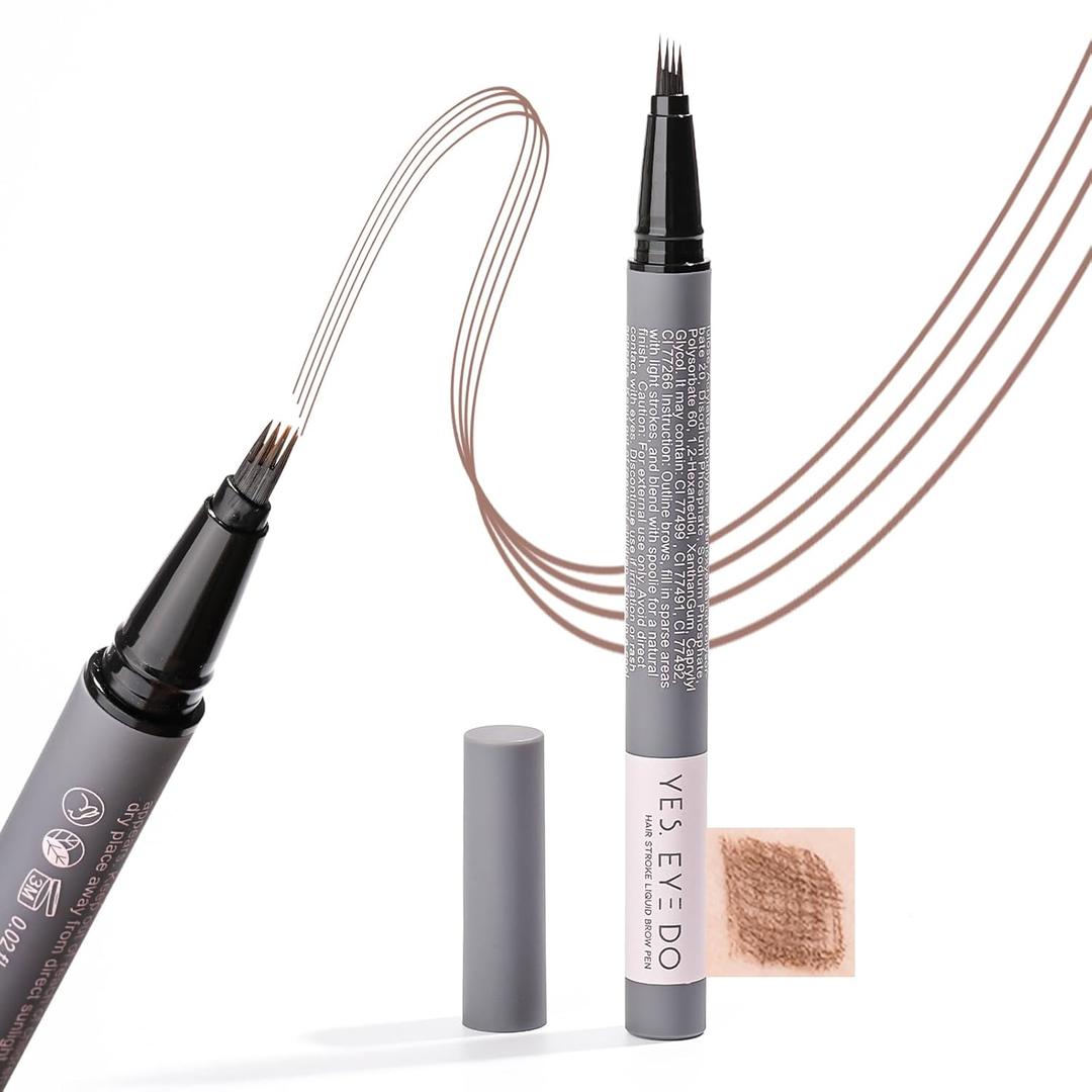 Auburn Eyebrow Pencil with 4-Prong Micro-Fork Tip, Red Eyebrow Pen for Red Head, Create Hair-like Stroke for Natural Brows, 24H Long Wear, Smudgeproof YES.EYE DO (Rustic Red-Auburn)
