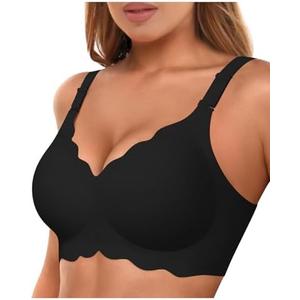 Easybunny Bras for Women No Underwire Wireless Bras with Support & Lift Seamless Scalloped Full Coverage Tshirt Bra, XL Easybunny Bras for Women No Underwire Wireless Bras with Support & Lift Seamless Scalloped Full Coverage Tshirt Bra, XL