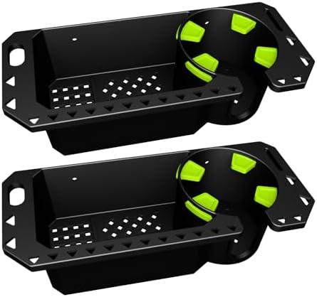 Gocozer Boat Cup Holder with Rubber Tab, Universal Boat Storage Organizer - 2 Ways Installation: Drill or Adhesive, Black 2pcs