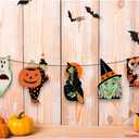 3 x Retro Halloween Banner, Vintage Halloween Bunting, Ghost Witch Owl Black Cat Party Sign, Halloween Holiday Home Garland Decorations Supplies