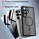 for Samsung Galaxy S26 Ultra Magnetic Case with 2 Privacy Screen Protector [Compatible with MagSafe],Ultra-Thin Shockproof Protective Phone Case for Galaxy S26 Ultra,Orange