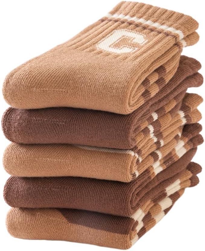 Children's Hiking Socks for Toddlers Boys Girls Winter Warm Thick Insulated Boot Liners Crew 5 Pairs Breathable (XL)